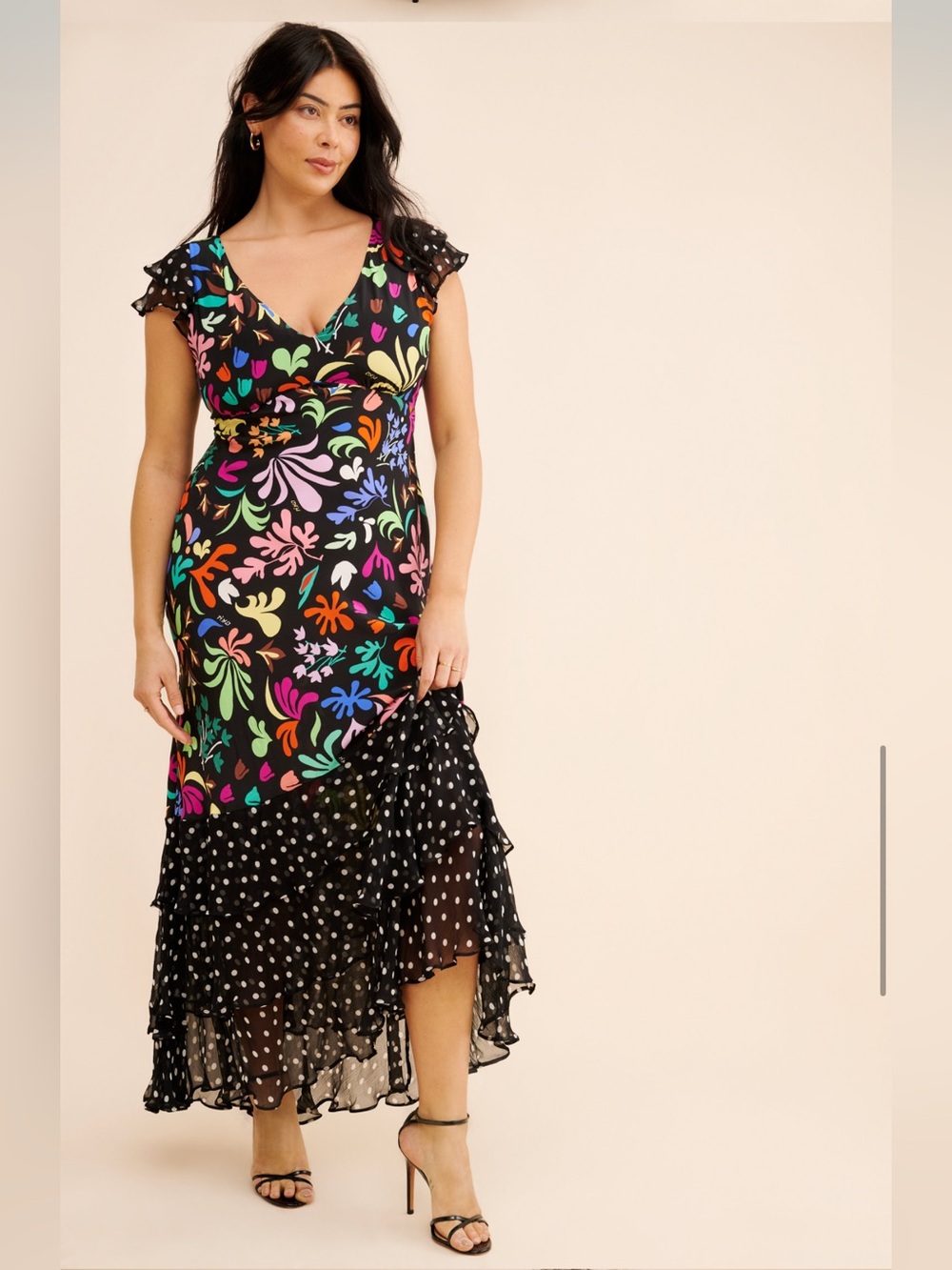RIXO 100% silk Ossy Dress In Flora Mix In Multi size US 14